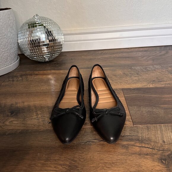 NWOT Ballerina Flats Black Pointed Toe Kelly & Katie Size 7 - Picture 1 of 7